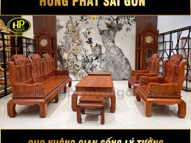 Bộ ghế gỗ khắc tay voi VH-01
