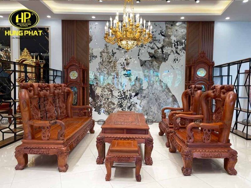 bộ sofa chạm khắc đào sang trọng DH-16