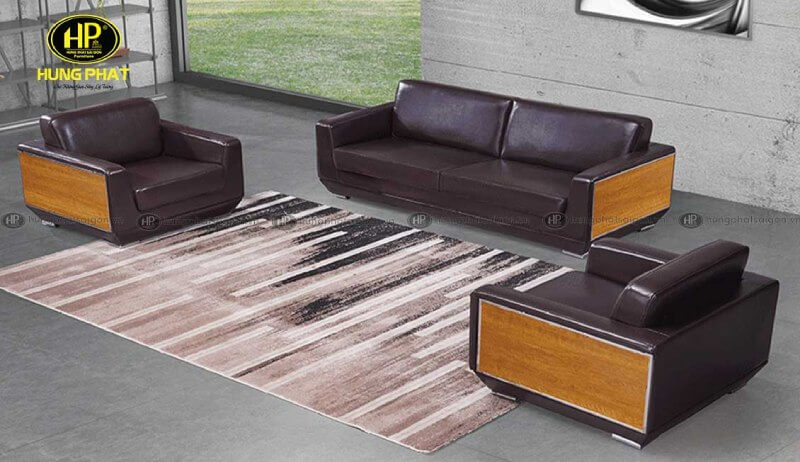 ghế sofa da 2m2 phong cách hiện đại h-31