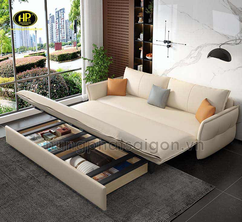Ghế sofa giường màu kem nhập khẩu GK-699