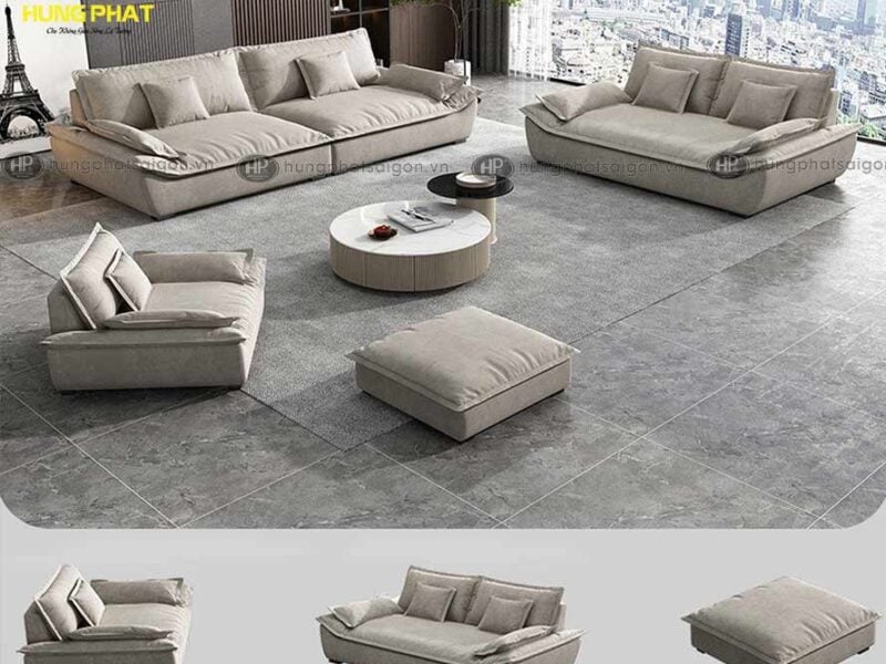 sofa vải phòng khách đẹp H-95