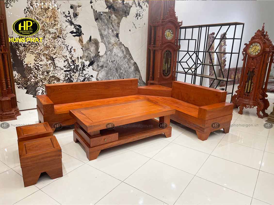 sofa góc gỗ hương đá GH-01