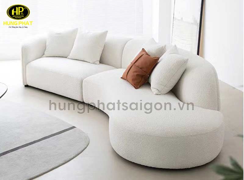 Sofa hình vòng cung vải lông cừu a-98