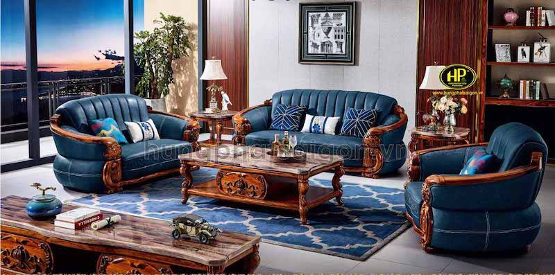 sofa màu xanh coban luxury b06
