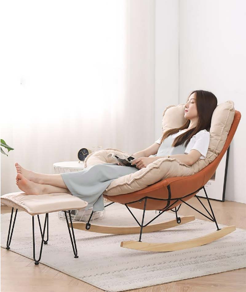 Sofa bập bênh thư giãn bọc da