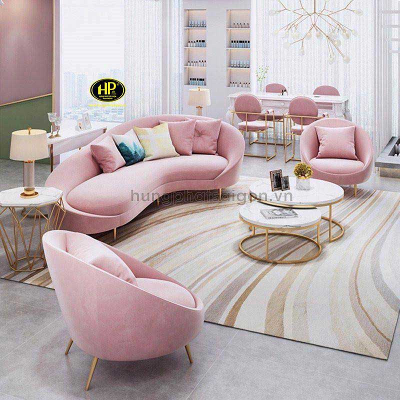 Sofa vải hình vòng cung h-228