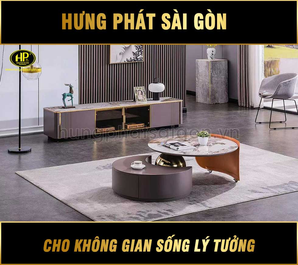 bàn trà 2 tầng phòng khách hiện đại BT-2153