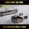 Bàn trà đôi mặt kính BT-2279