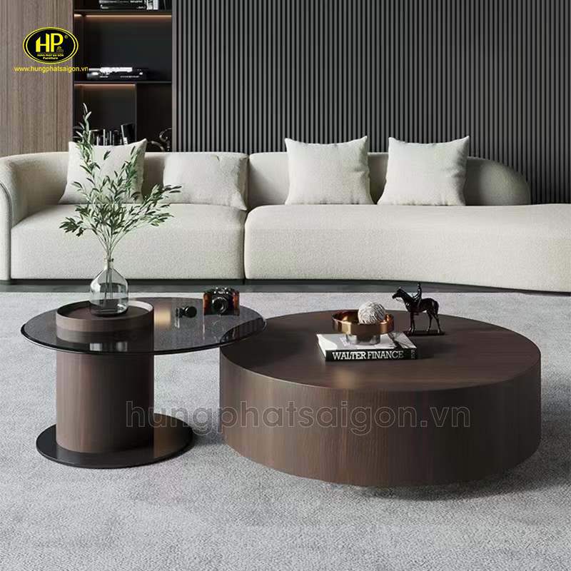 bàn sofa tròn bằng gỗ bt-321