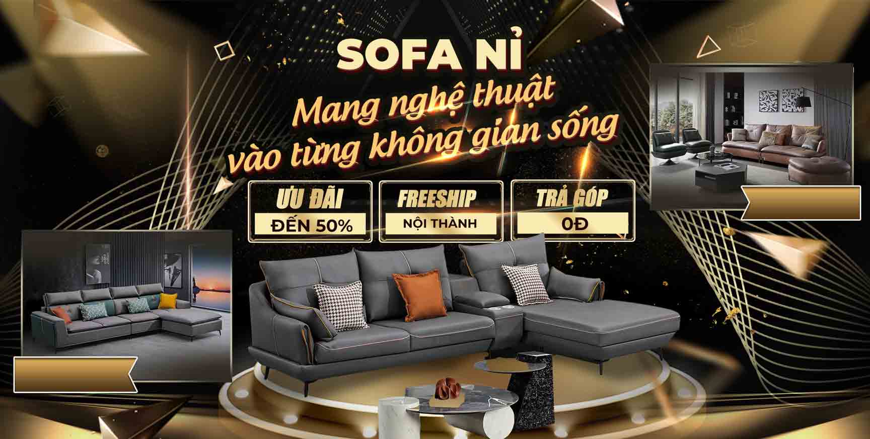 Bộ sofa nỉ nhung phòng khách hiện đại, sang trọng M8-3501 - Nội thất M8