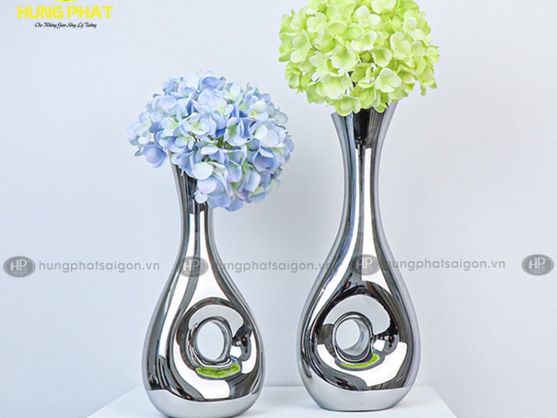 bình hoa tráng gương decor HQ2356