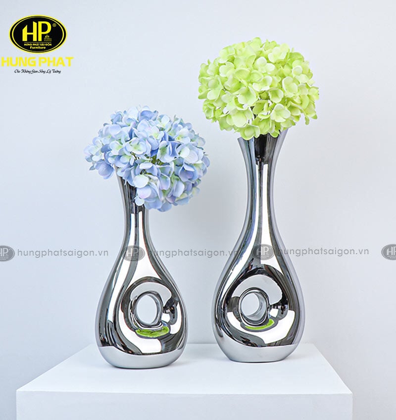 bình hoa tráng gương decor HQ2356