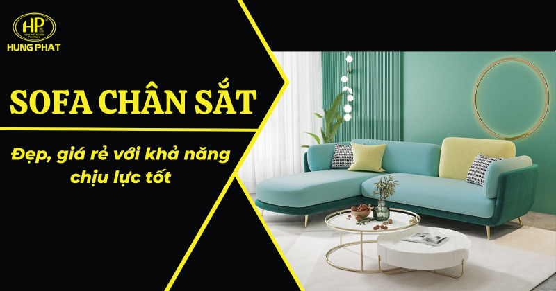 bộ ghế sofa chân sắt giá rẻ