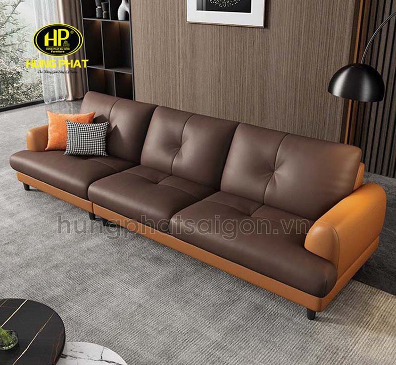 Cách phối màu ghế sofa bằng da hiện đại H-18
