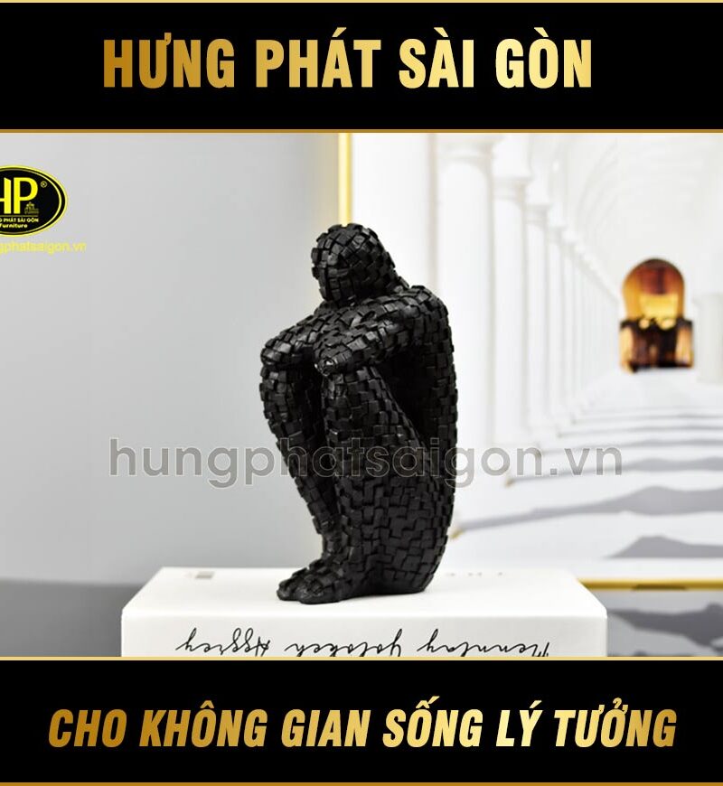 tượng decor người đàn ông đen SZ8093