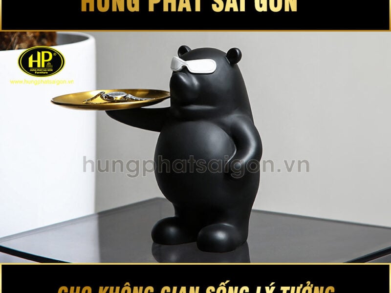 decor chú gấu cầm khay YH21-24