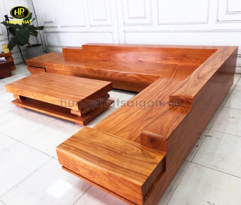 mẫu ghế salon gỗ nguyên khối tự nhiên