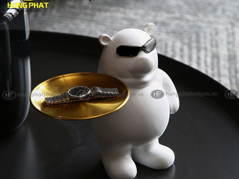 mô hình gấu cầm khay YH21-25