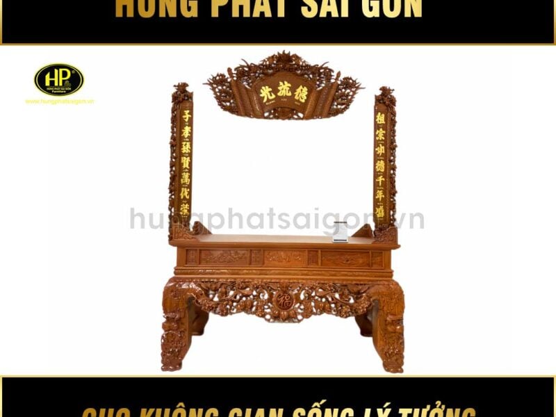 Sập Thờ Lá Cây Gỗ Hương Đá STH-24
