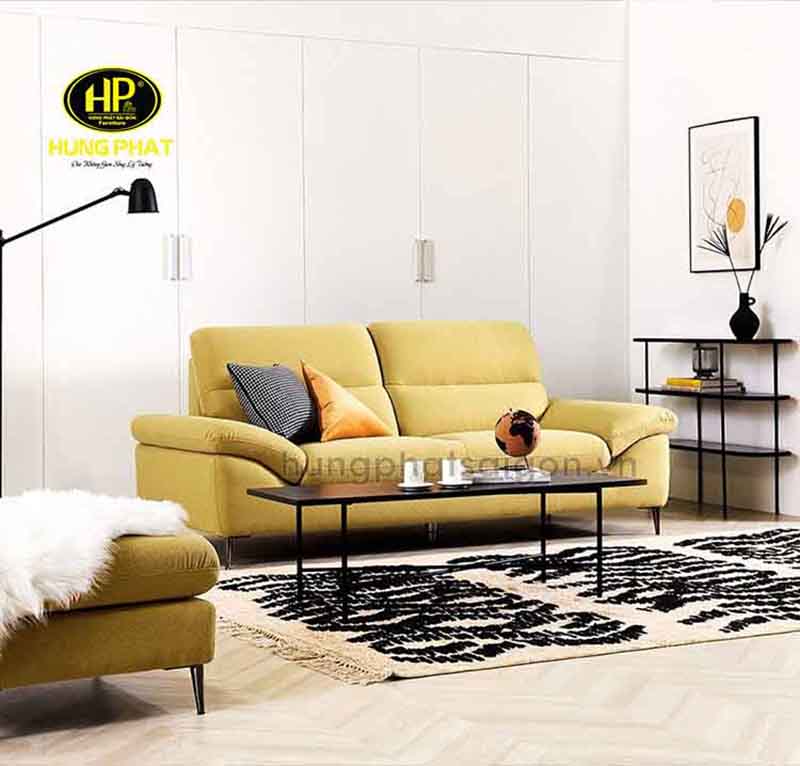sofa băng màu vàng kem phong cách hàn quốc h-13