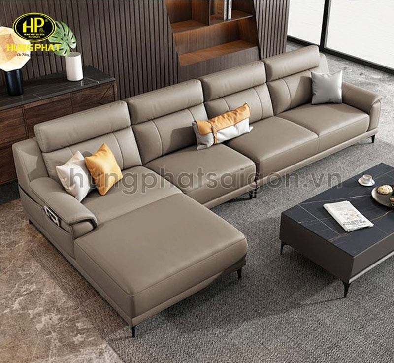 Sofa chân cao da cao cấp chữ L HD-308