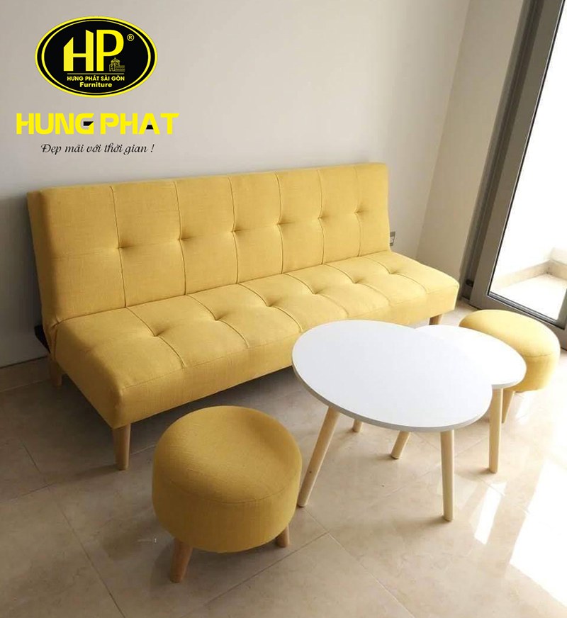 sofa giường màu vàng kem HG-32V