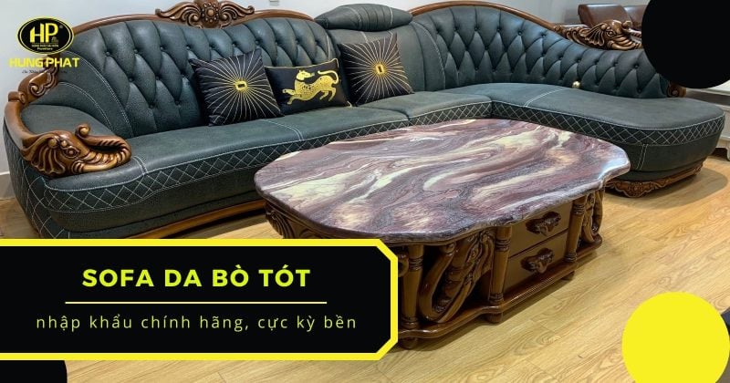 bộ ghế sofa da bò tót