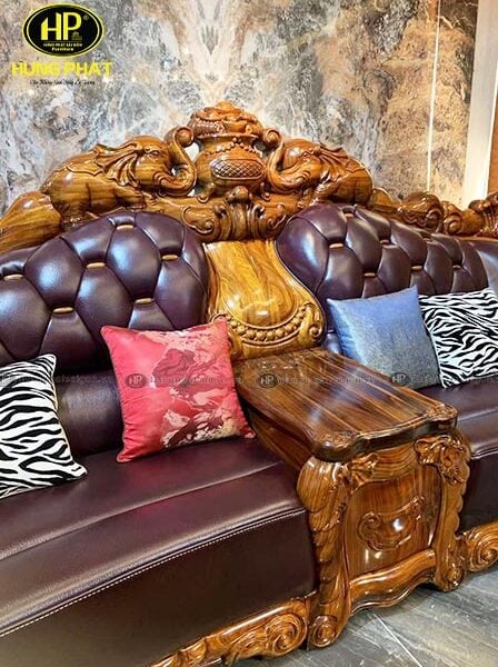 sofa cổ điển gỗ mun KU-898