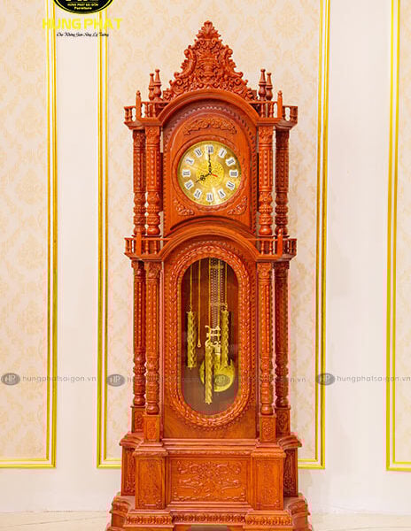 đồng hồ gỗ hương đá DHH-02