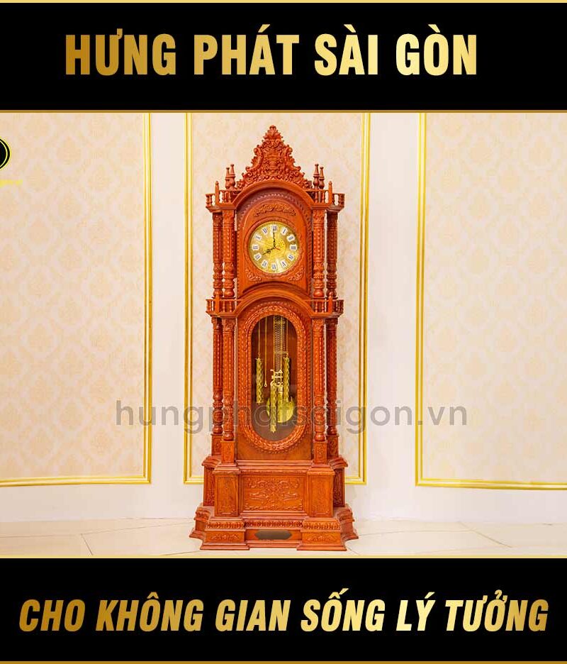 đồng hồ tứ trụ gỗ hương đá cao cấp DHH-02