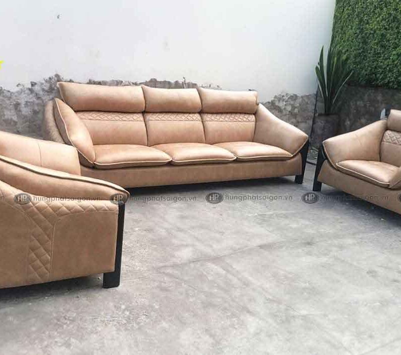 ghế sofa bọc da hiện đại phòng khách H-82