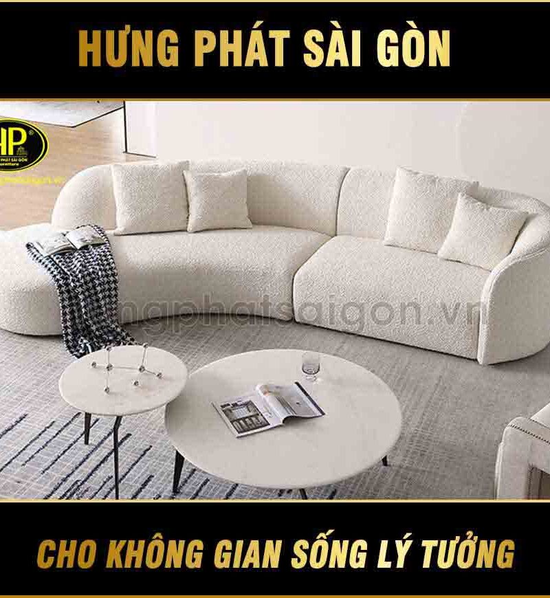 ghế sofa cong lông cừu phòng khách H-87