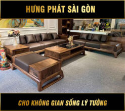 ghế sofa gỗ óc chó hiện đại HO-03