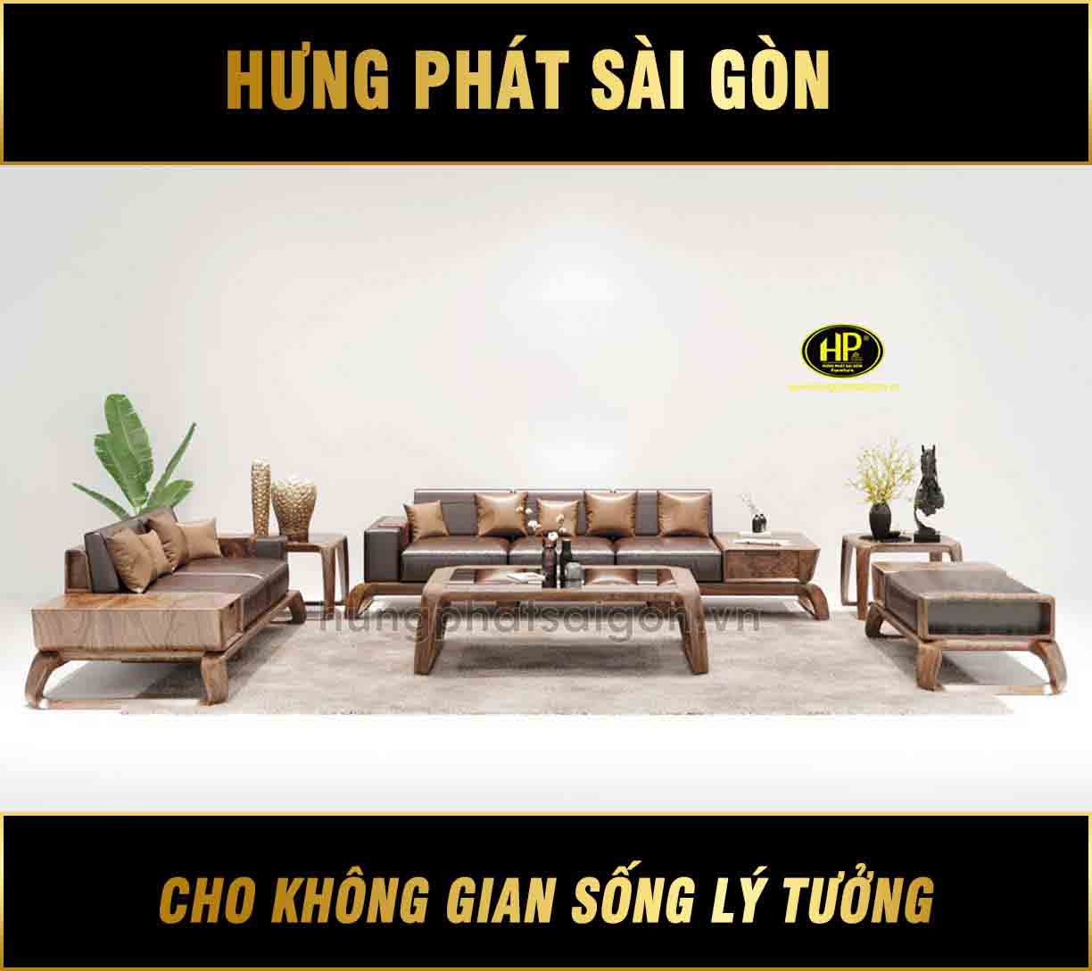 ghế sofa gỗ óc chó hiện đại HO-20