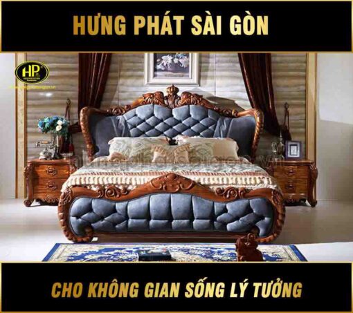 giường tân cổ điển gỗ mun G-E08