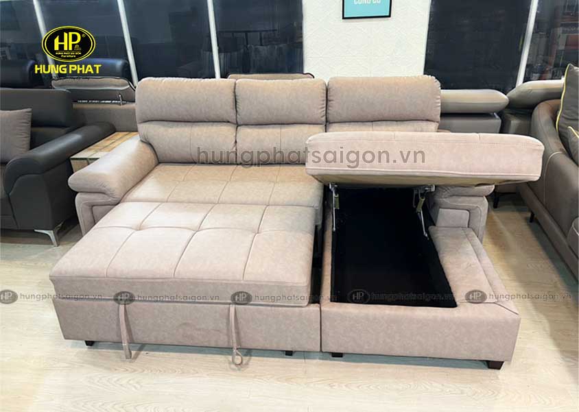 sofa bed màu nâu phòng khách G-11