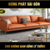 sofa da chân mạ vàng sang trọng H-97
