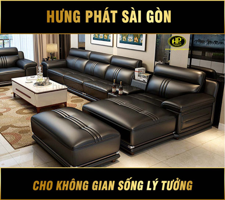 sofa da cho phòng khách hiện đại HD-58