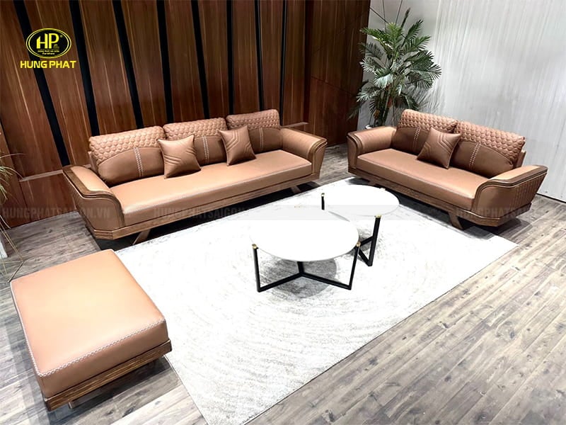 sofa gỗ sồi tự nhiên nhập khẩu cao cấp hs-890c