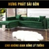 sofa góc vải bật nút chân inox H-64