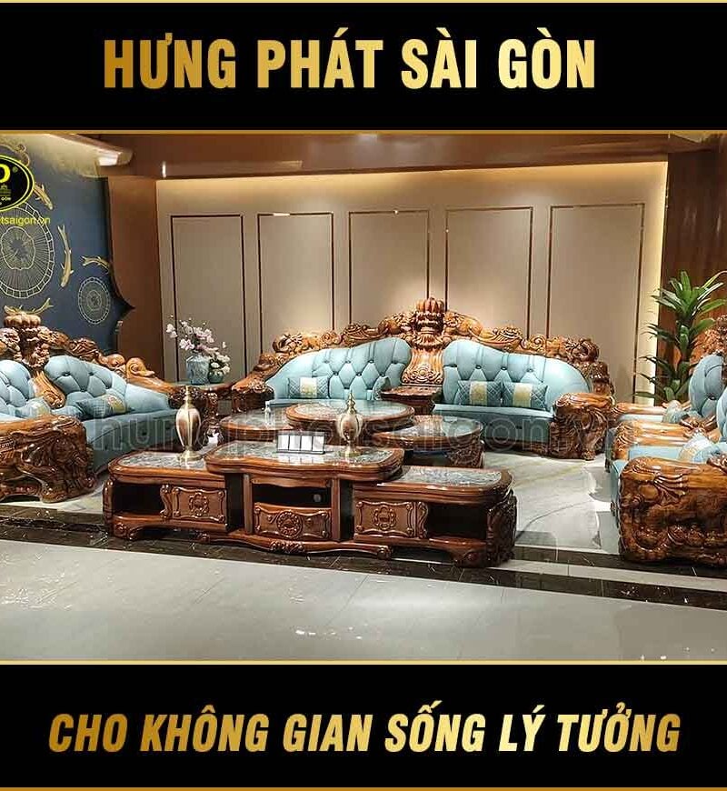 Ghế sofa tân cổ điển cao cấp da bò KW-888