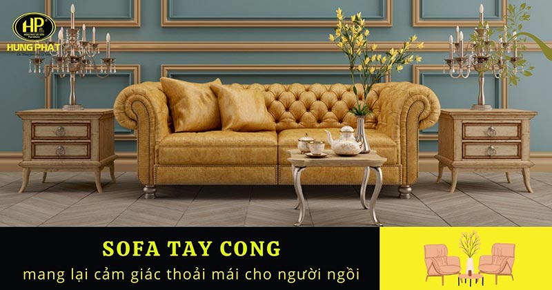 Sofa tay cong