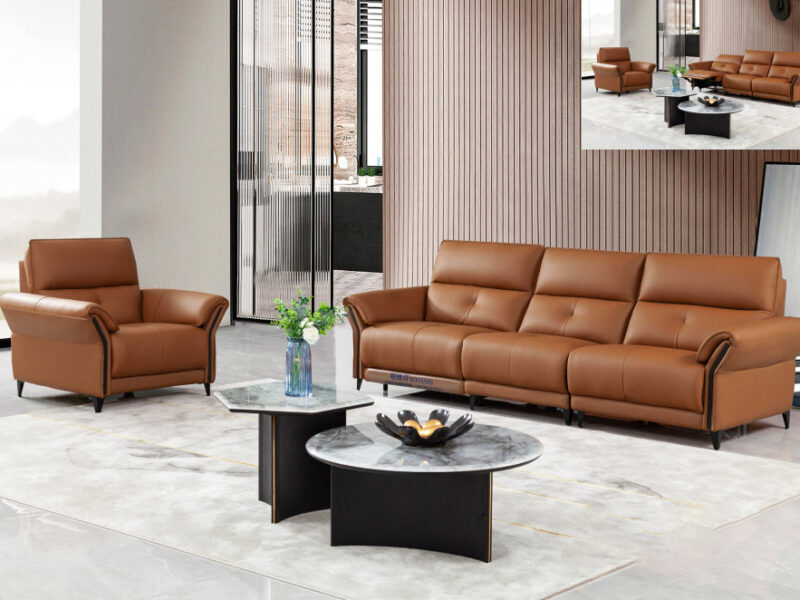 bộ ghế sofa da bò Ý nhập khẩu cao cấp qh-2317