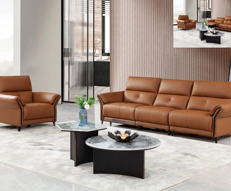 bộ ghế sofa da bò Ý nhập khẩu cao cấp qh-2317