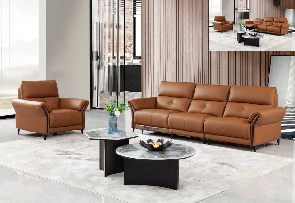 bộ ghế sofa da bò Ý nhập khẩu cao cấp qh-2317