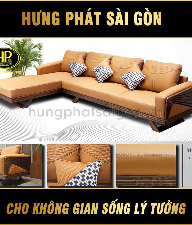 Ghế Sofa Gỗ Sồi Gốc L Nhập Khẩu HS-889