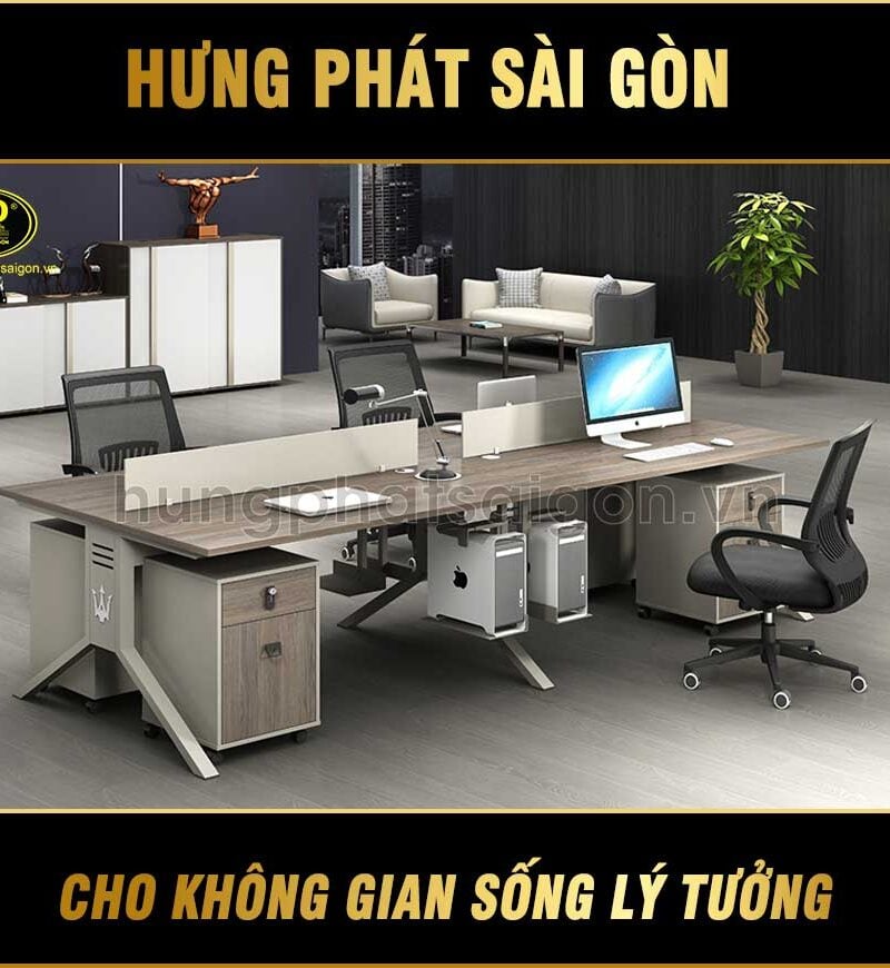 bàn làm việc nhân viên văn phòng 4 ghế BT-FLZZYZ-74K1