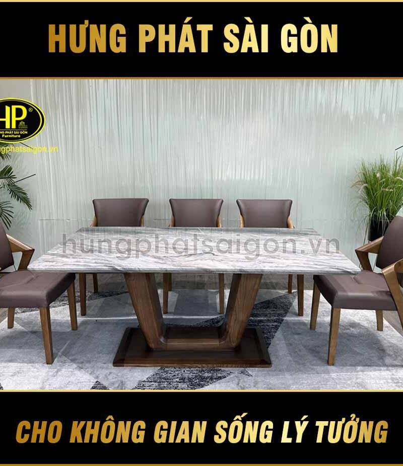 Bộ Bàn Ăn Mặt Đá Hiện Đại Sang Trọng VT-175