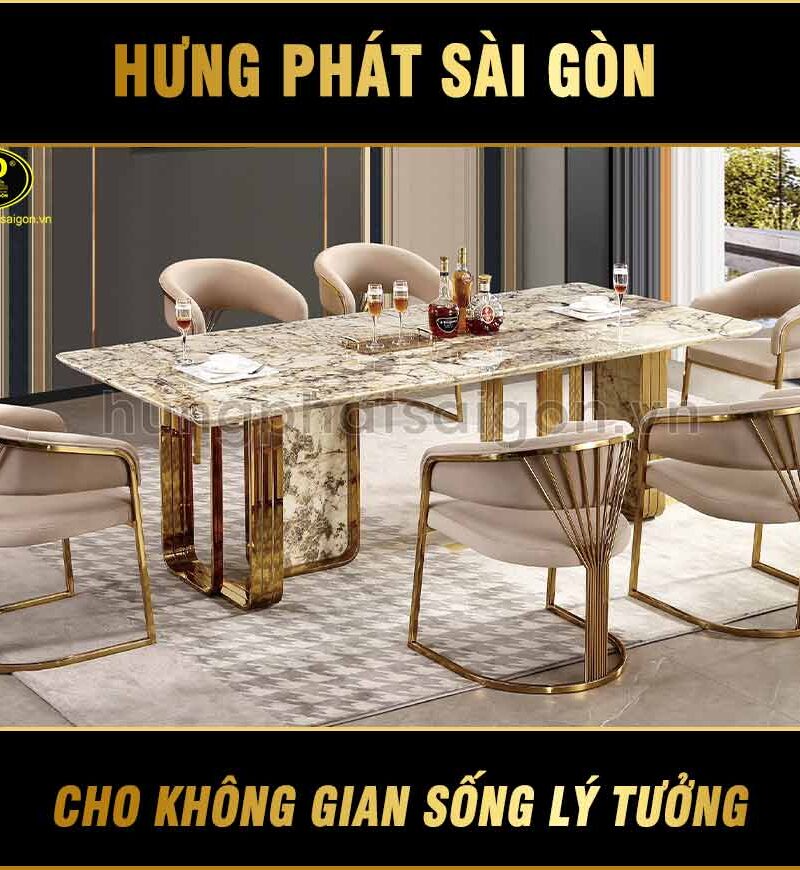 Bộ bàn ghế ăn hiện đại mạ vàng TP-2400-13