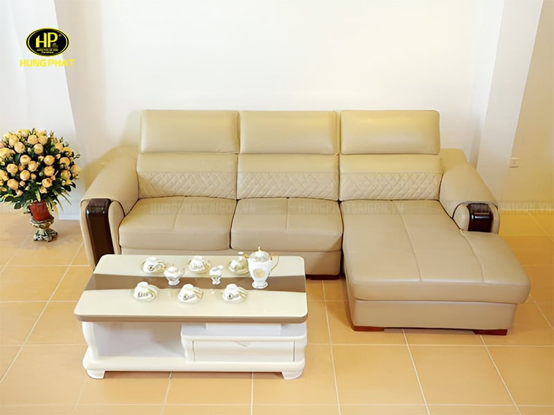 bộ ghế sofa da góc nhỏ cao cấp h-2620a